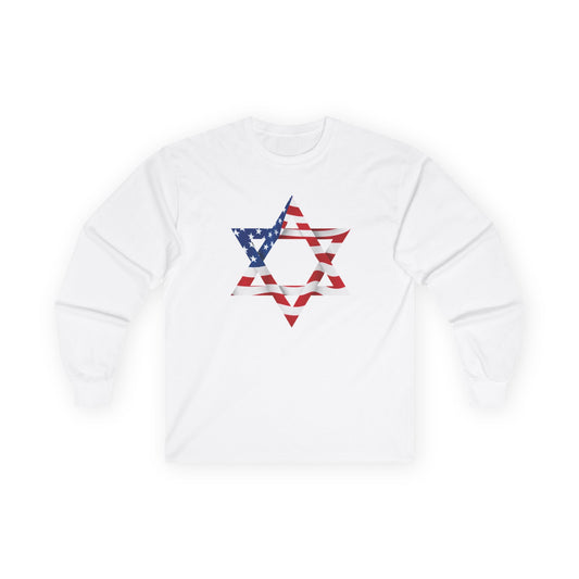 star of david USA flag Long Sleeve Tee