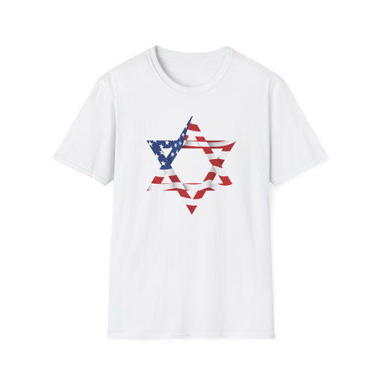 star of david USA flag 1 Unisex T-Shirt