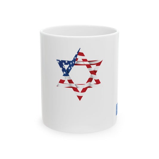 star of david USA flag 1 Ceramic Mug