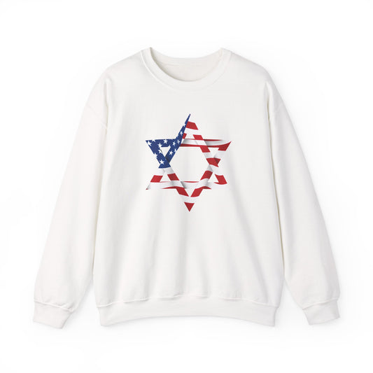 star of david USA flag Unisex Heavy Blend™ Crewneck Sweatshirt